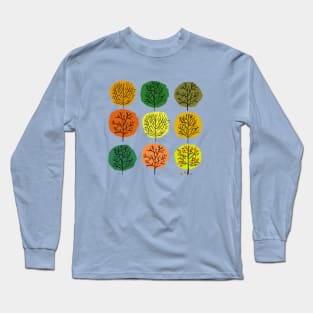 Autumn Trees In Tidy Rows Long Sleeve T-Shirt